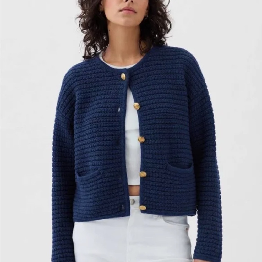 SOLD!!! Gap navy gold button cardigan XL